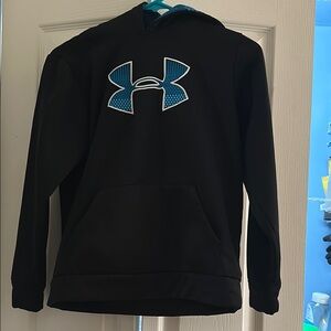 Under Armour Kids Black and Blue Hoodie- youth medium